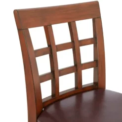 Kirkland's Home Mahogany Trellis Swivel Counter Stool- Bar Stools & Counter Height Stools