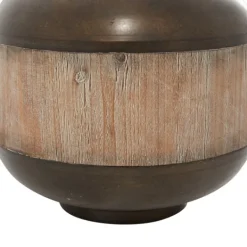Kirkland's Home Mahogany Wood And Metal Jar With Lid, 14 In.- Decorative Bowls & Jars
