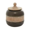 Kirkland's Home Mahogany Wood And Metal Jar With Lid, 11 In.- Decorative Bowls & Jars