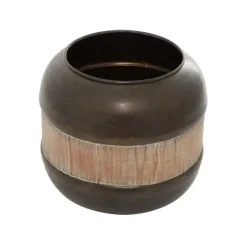 Kirkland's Home Mahogany Wood And Metal Jar With Lid, 11 In.- Decorative Bowls & Jars