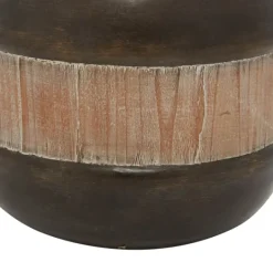 Kirkland's Home Mahogany Wood And Metal Jar With Lid, 11 In.- Decorative Bowls & Jars