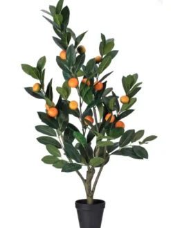 Kirkland's Home Mandarin Orange Tree In Black Planter- Trees & Topiaries