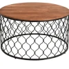 Kirkland's Home Mango Wood And Black Iron Coffee Table- Coffee Tables