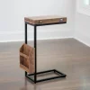 Kirkland's Home Mango Wood And Iron Extendable C-Table- Accent & End Tables