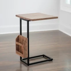 Kirkland's Home Mango Wood And Iron Extendable C-Table- Accent & End Tables