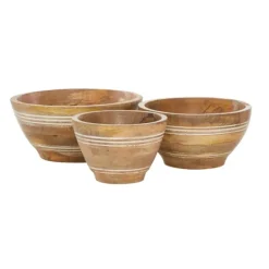 Kirkland's Home Mango Wood Bowls, Set Of 3- Decorative Bowls & Jars