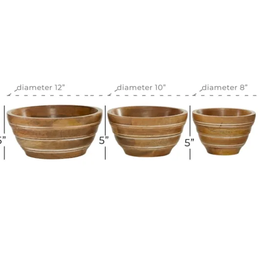 Kirkland's Home Mango Wood Bowls, Set Of 3- Decorative Bowls & Jars
