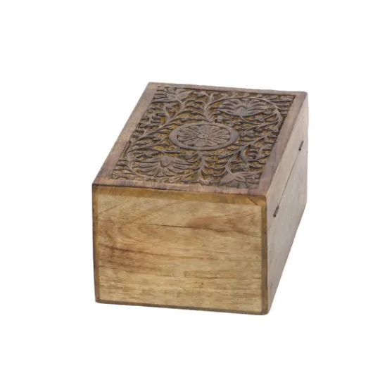 Kirkland's Home Mango Wood Carved Boxes, Set Of 3- Baskets & Boxes