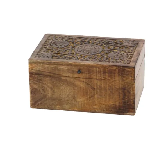 Kirkland's Home Mango Wood Carved Boxes, Set Of 3- Baskets & Boxes