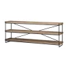 Kirkland's Home Mango Wood Metal Frame Console Table- Console Tables