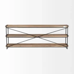 Kirkland's Home Mango Wood Metal Frame Console Table- Console Tables