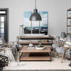 Kirkland's Home Mango Wood Metal Frame Console Table- Console Tables