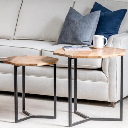 Kirkland's Home Mango Wood Nesting Accent Tables, Set Of 2- Accent & End Tables