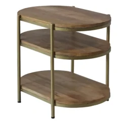 Kirkland's Home Mango Wood 3-Tier Oval Side Table- Accent & End Tables