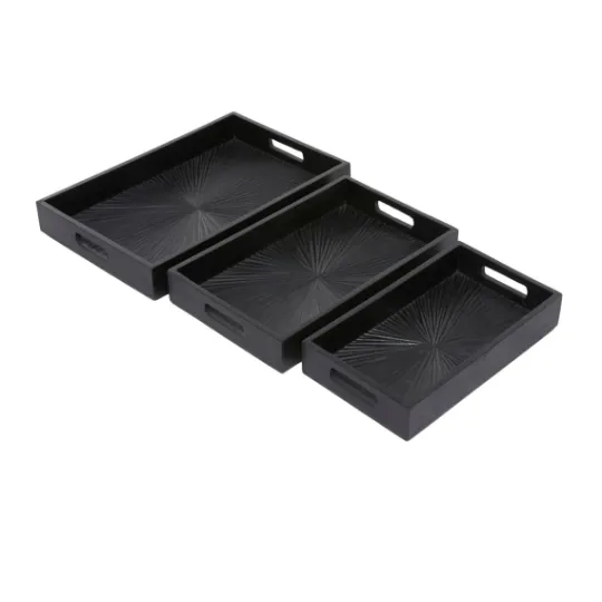 Kirkland's Home Mango Wood Trays, Set Of 3- Decorative Trays