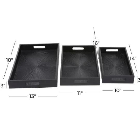 Kirkland's Home Mango Wood Trays, Set Of 3- Decorative Trays
