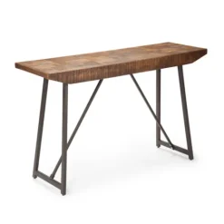 Kirkland's Home Mango Wood Willow Parquet Sofa Table- Console Tables