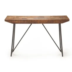Kirkland's Home Mango Wood Willow Parquet Sofa Table- Console Tables