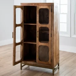 Kirkland's Home Manu Natural Mango Wood Cabinet- Cabinets & Sideboards