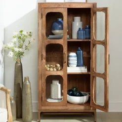 Kirkland's Home Manu Natural Mango Wood Cabinet- Cabinets & Sideboards