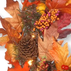 Kirkland's Home Maple Berry Pinecone Pre-Lit Harvest Wreath- Wreaths