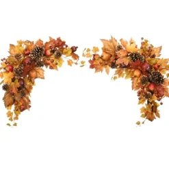 Kirkland's Home Maple Leaf And Pomegranate Corner Swags, Set Of 2- Arrangements & Greenery