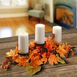 Kirkland's Home Maple Leaf Candleholder Centerpiece- Arrangements & Greenery