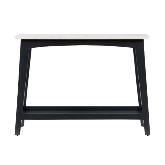 Kirkland's Home Marble And Black Wood Console Table- Console Tables