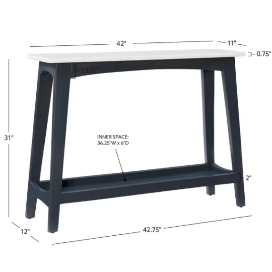 Kirkland's Home Marble And Black Wood Console Table- Console Tables