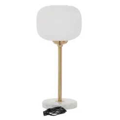 Kirkland's Home Marble And Gold Metal Globe Table Lamp- Table Lamps