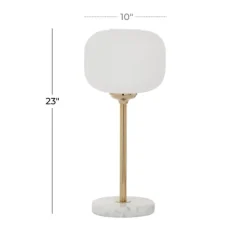Kirkland's Home Marble And Gold Metal Globe Table Lamp- Table Lamps