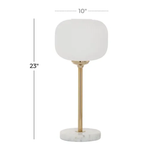 Kirkland's Home Marble And Gold Metal Globe Table Lamp- Table Lamps