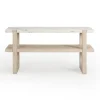 Kirkland's Home Marble And Ivory Wood Console Table- Console Tables