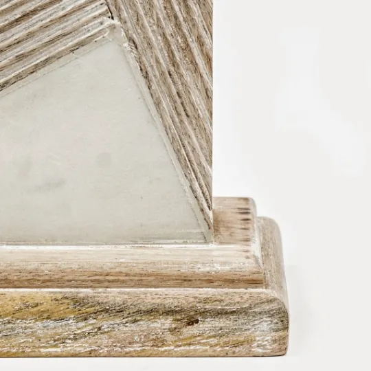 Kirkland's Home Marble Carved Lines Table Lamp- Table Lamps