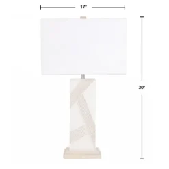 Kirkland's Home Marble Carved Lines Table Lamp- Table Lamps