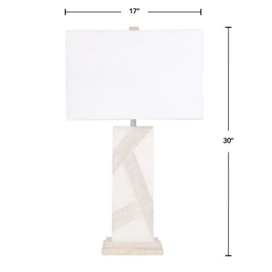 Kirkland's Home Marble Carved Lines Table Lamp- Table Lamps