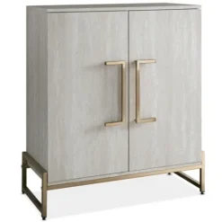 Kirkland's Home Marble Finish Gold Handle Storage Cabinet- Cabinets & Sideboards