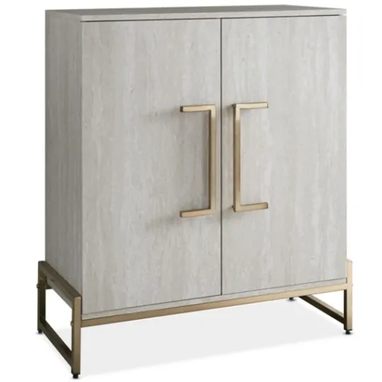 Kirkland's Home Marble Finish Gold Handle Storage Cabinet- Cabinets & Sideboards