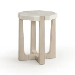 Kirkland's Home Marble Top Tapered Legs Accent Table- Accent & End Tables
