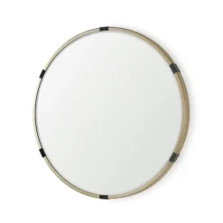 Kirkland's Home Maria Brushed Gold Round Wall Mirror- Decorative Mirrors