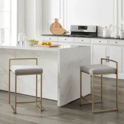 Kirkland's Home Marley And Gold Counter Stools, Set Of 2- Bar Stools & Counter Height Stools