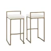 Kirkland's Home Marley Cream And Gold Bar Stools, Set Of 2- Bar Stools & Counter Height Stools