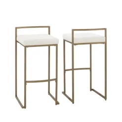 Kirkland's Home Marley Cream And Gold Bar Stools, Set Of 2- Bar Stools & Counter Height Stools