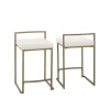 Kirkland's Home Marley Cream And Gold Counter Stools, Set Of 2- Bar Stools & Counter Height Stools