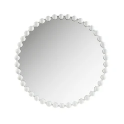 Kirkland's Home Marlowe White Beaded Round Wall Mirror, 36 In.- Decorative Mirrors