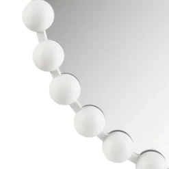 Kirkland's Home Marlowe White Beaded Round Wall Mirror, 36 In.- Decorative Mirrors