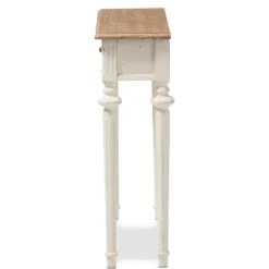 Kirkland's Home Marquetterie Whitewashed Oak Top Console Table- Console Tables
