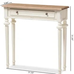 Kirkland's Home Marquetterie Whitewashed Oak Top Console Table- Console Tables