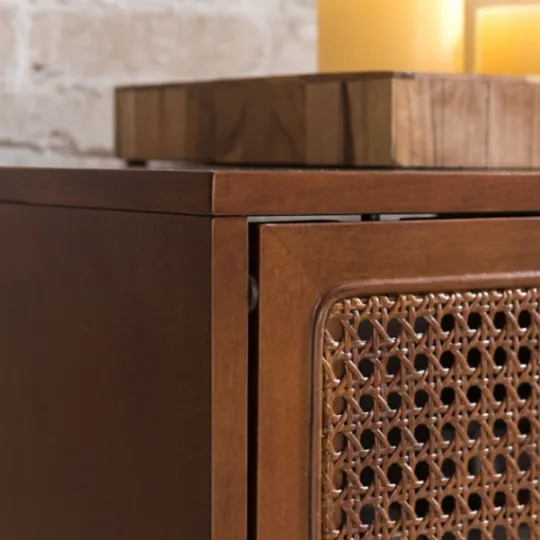 Kirkland's Home Martina Midcentury Woven Cane Media Cabinet- Tv Stands & Media Consoles