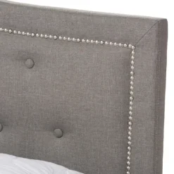 Kirkland's Home Mary Light Button Tufted Full Bed Frame- Beds & Headboards